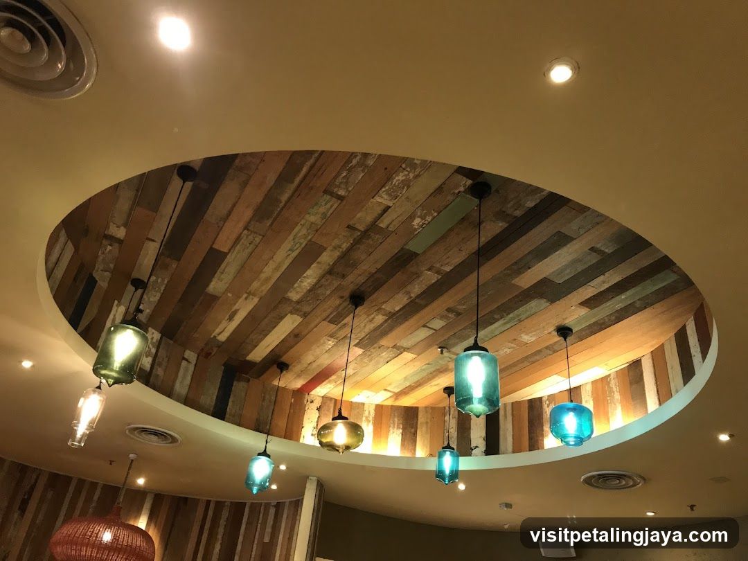 Interior Ceiling with Hanging Lights