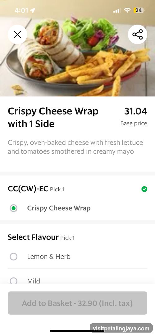 Crispy Cheese Wrap with Side