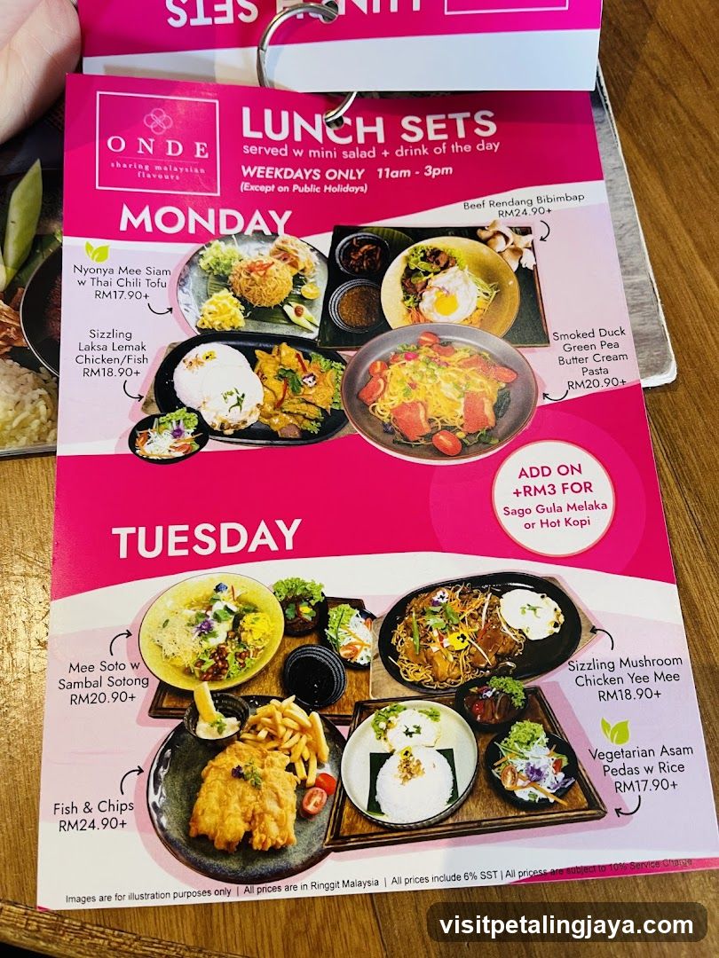 Onde Lunch Sets Menu