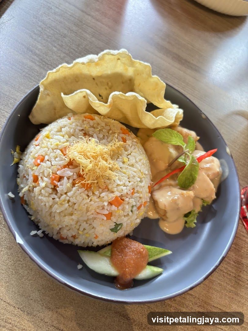 Fried Rice with Curry Chicken and Chips