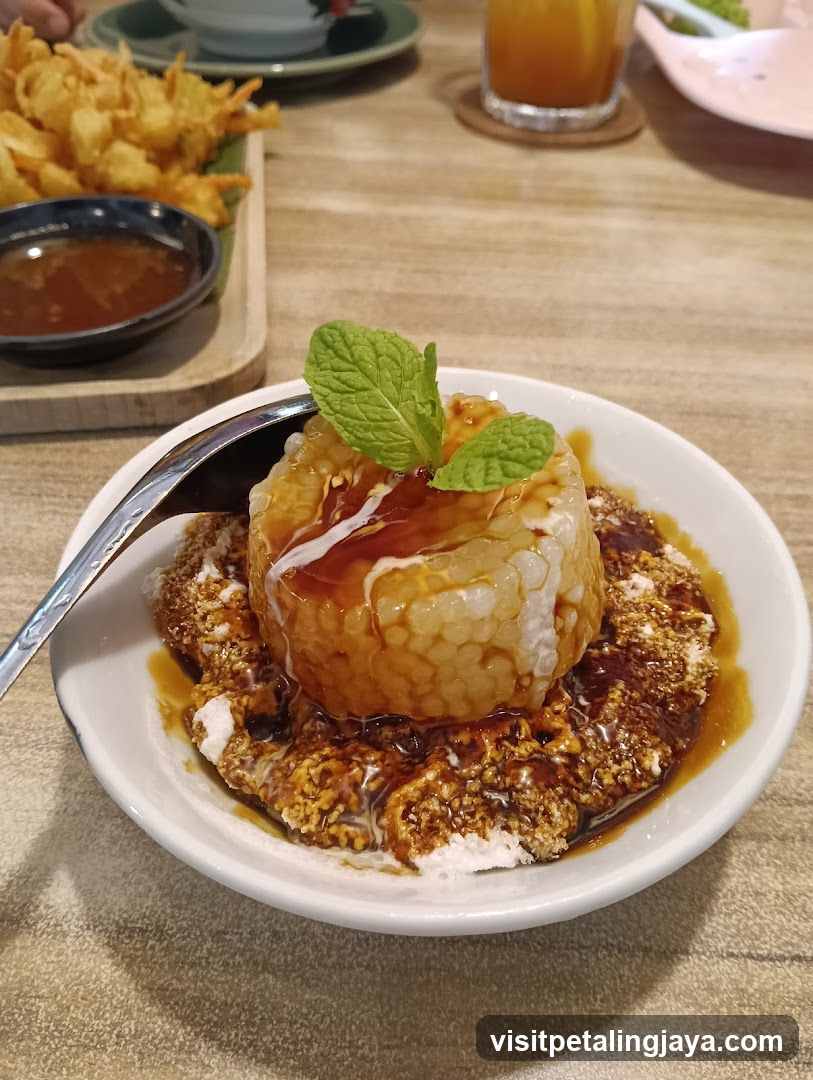 Dessert with Mint Garnish