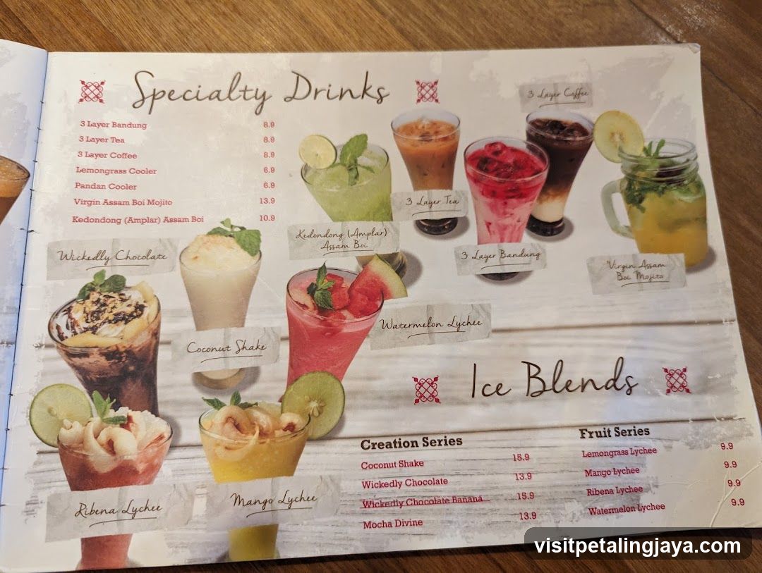 Specialty Drinks & Ice Blends Menu