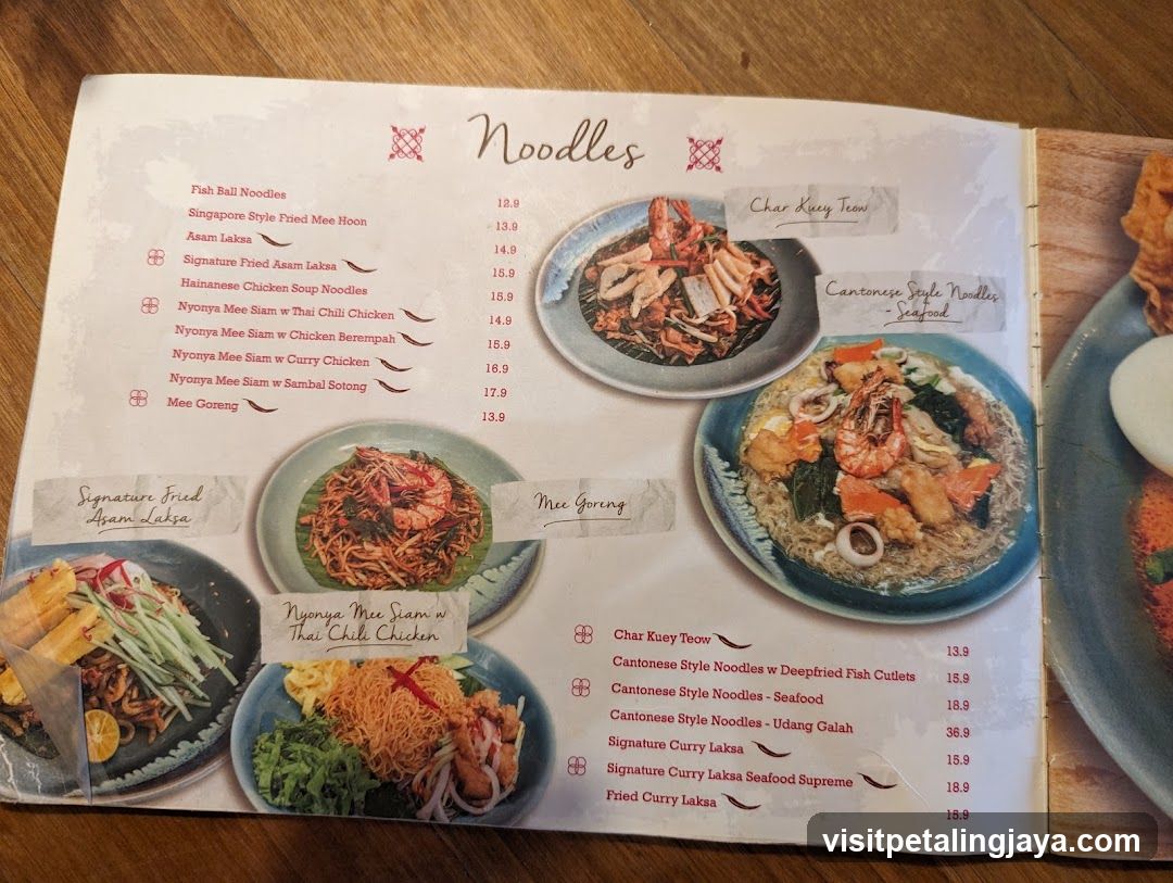 Noodles Menu Page