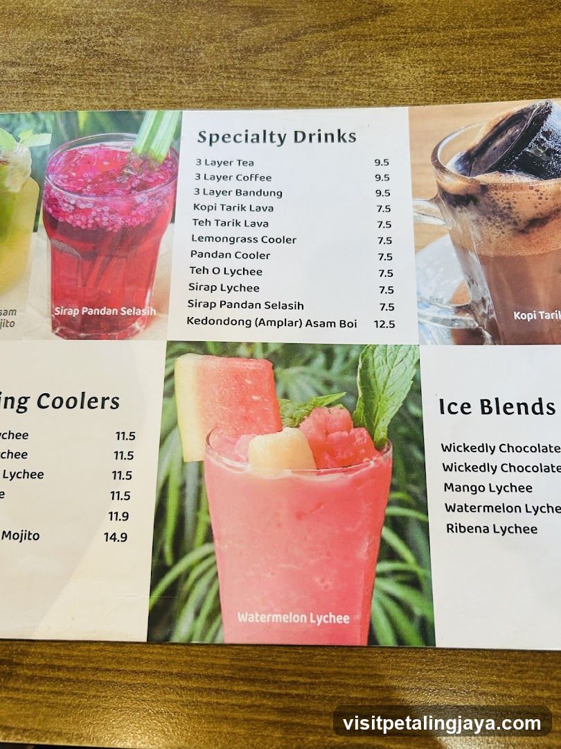 Specialty Drinks Menu