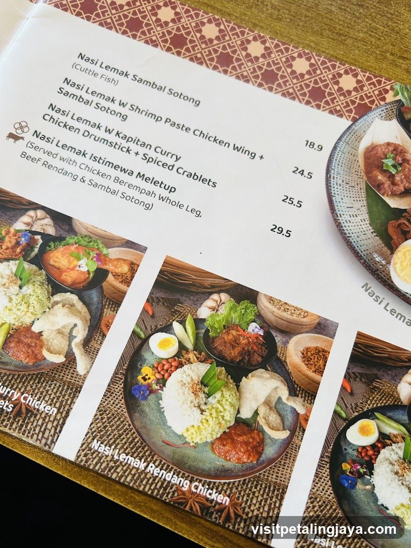 Nasi Lemak Menu Page
