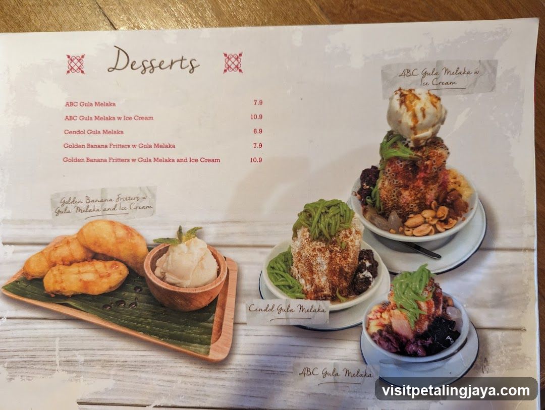 Desserts Menu Page