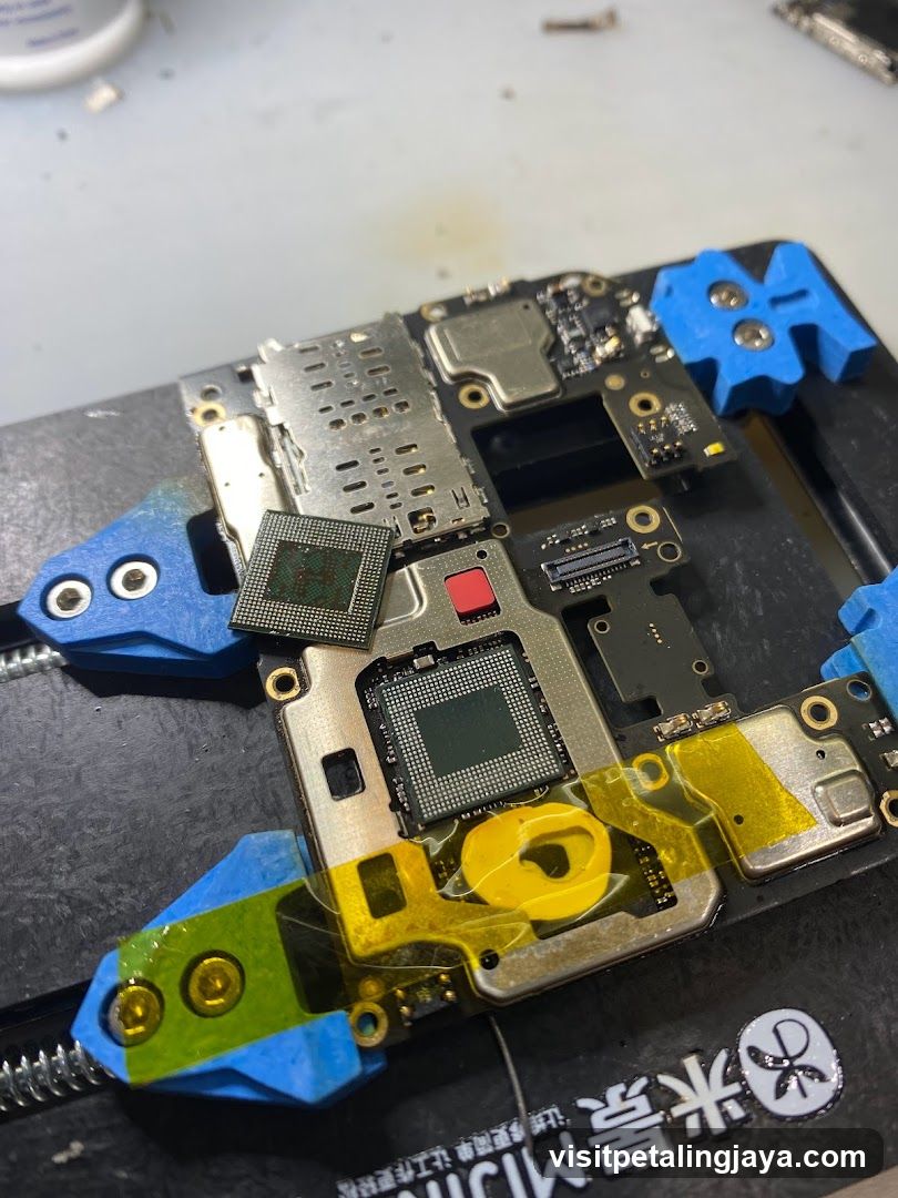 Disassembled Mobile Device on Workbench