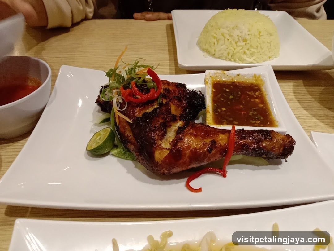 Grilled Chicken with Rice and Sauce