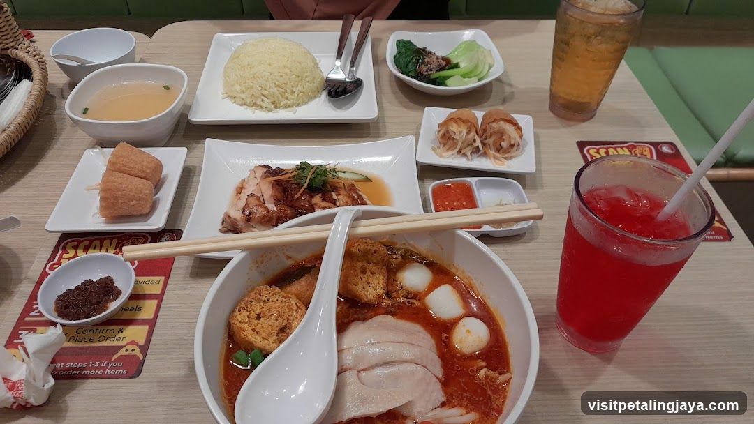 Hainanese Chicken Rice Meal Spread