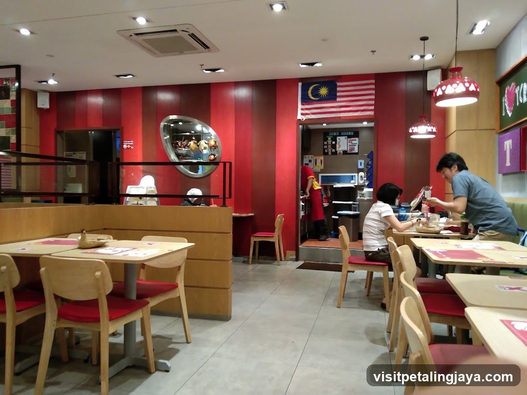 Restaurant Interior with Malaysian Flag