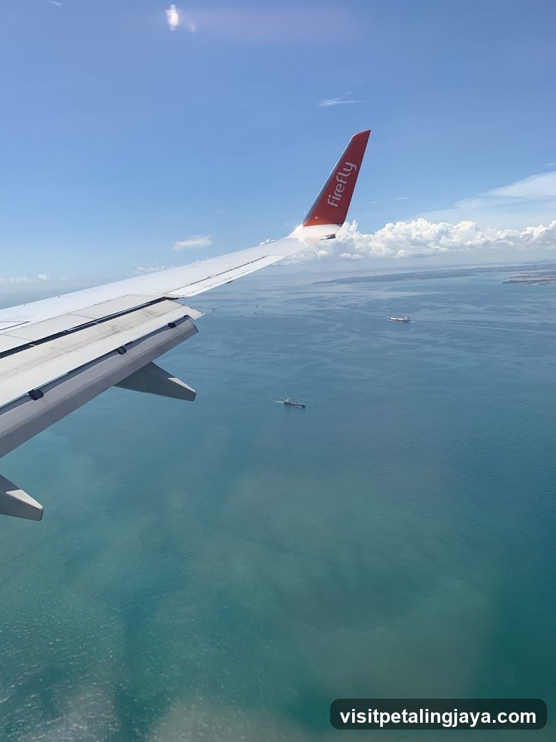 Aerial view of ocean from airplane window
