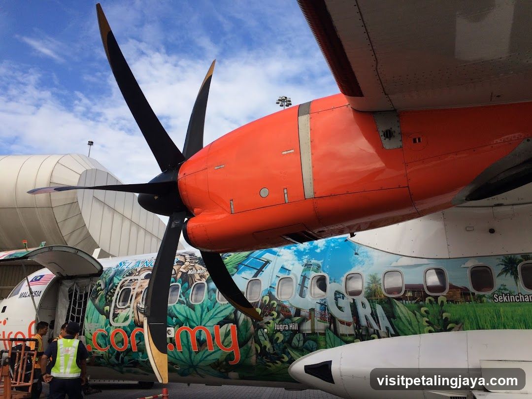 Airplane with colorful livery
