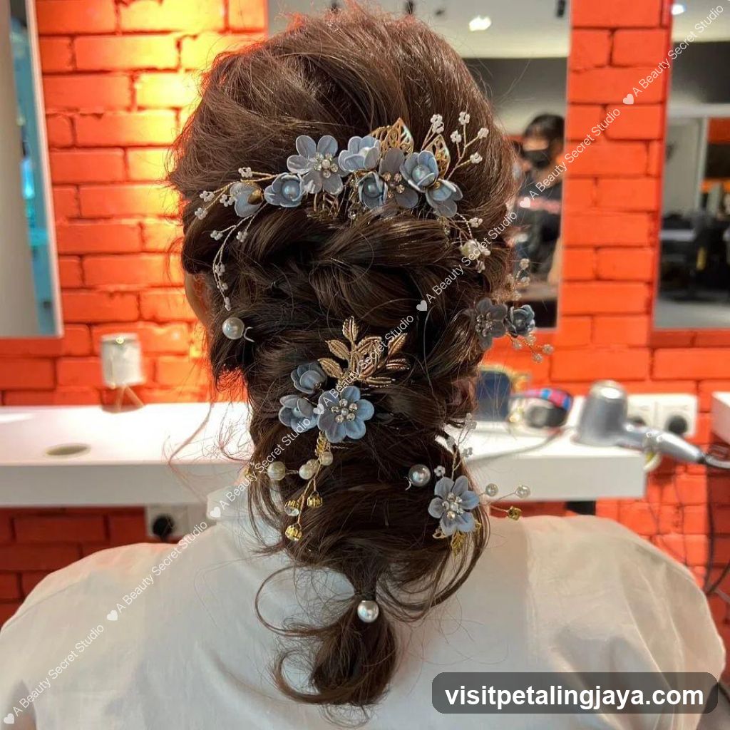 Bridal Hair with Floral Accents