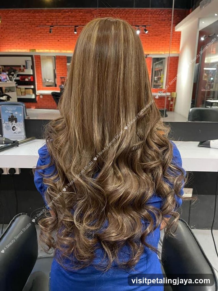 Salon Interior with Long Wavy Hair