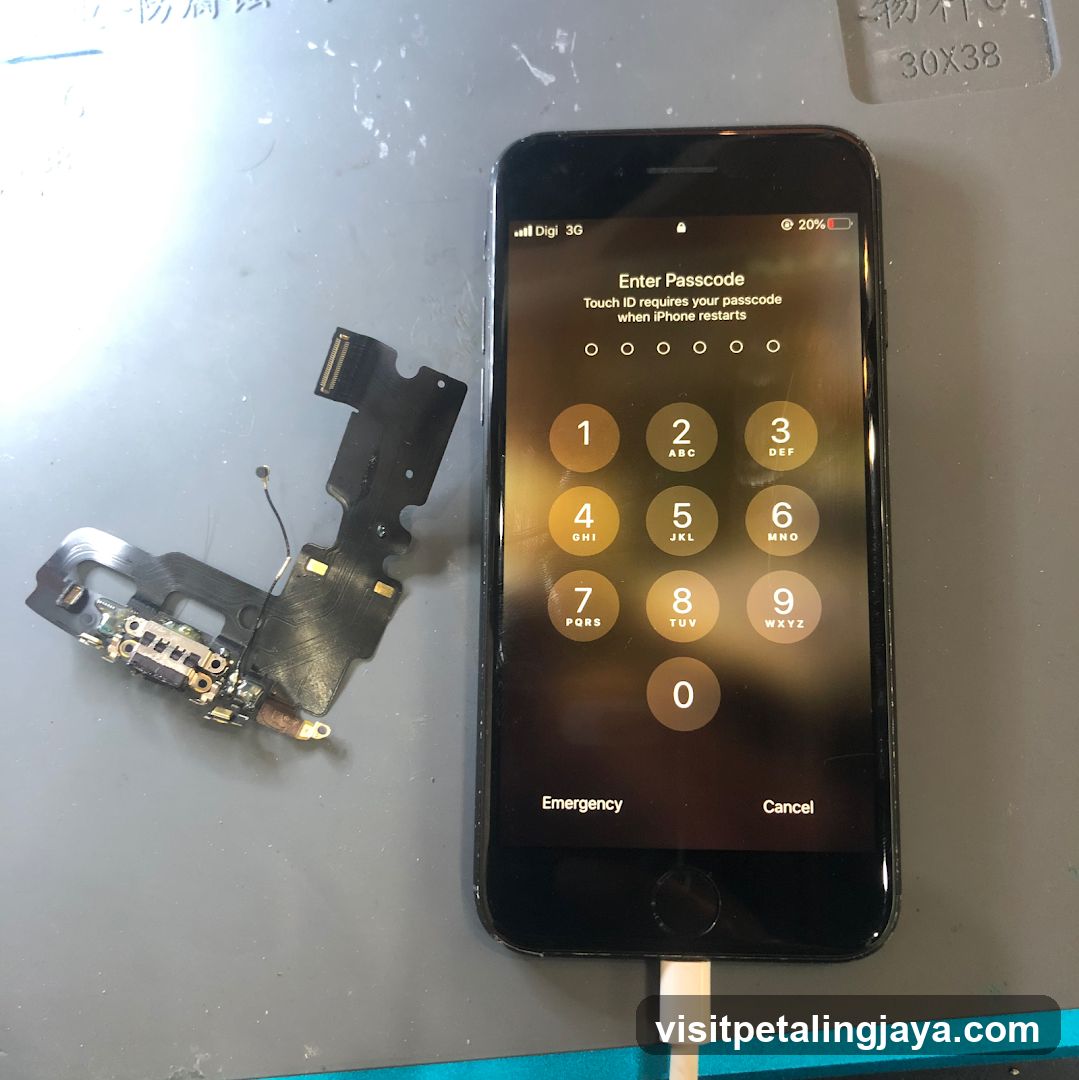 iPhone Lock Screen with Removed Flex Cable