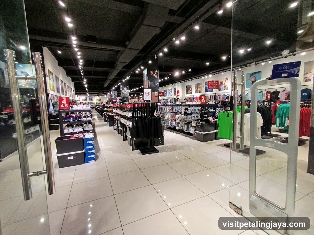 Interior of a clothing and shoe store