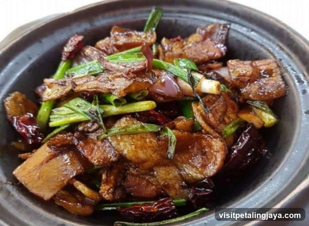 Stir-fried Pork with Green Onions and Dried Chilies