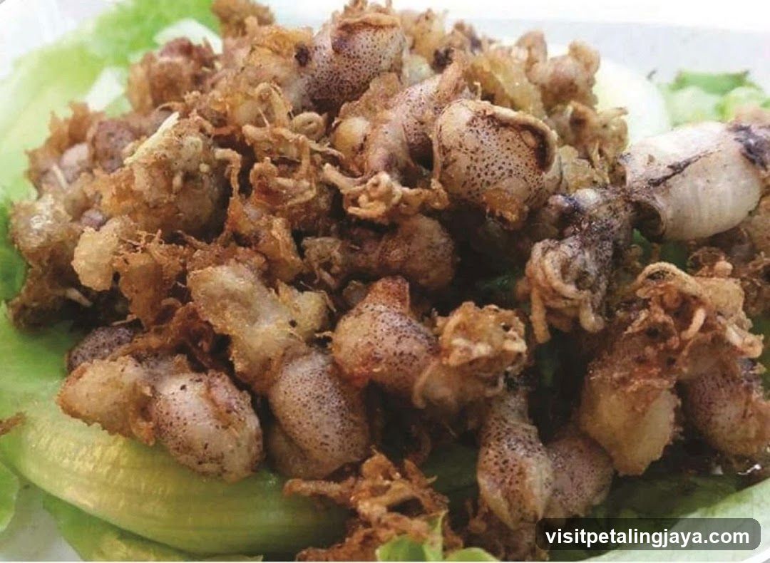 Fried Squid on Lettuce