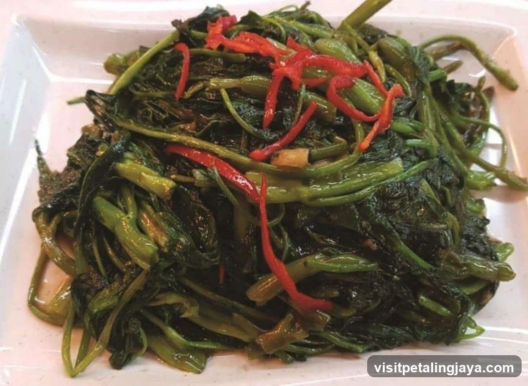 Stir-fried Water Spinach with Red Chili