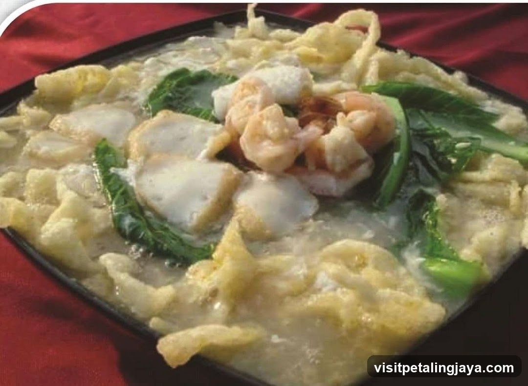 Shrimp and Vegetable Soup with Crispy Tofu Skin