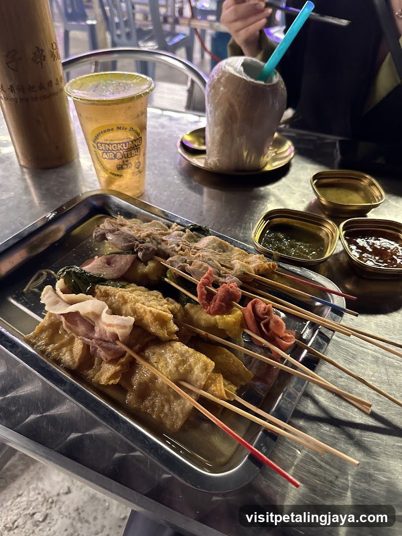 Skewer Meal with Drinks