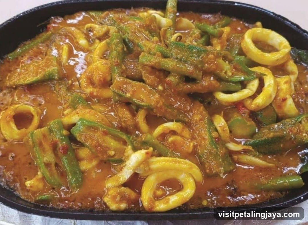 Squid and Okra Curry Dish