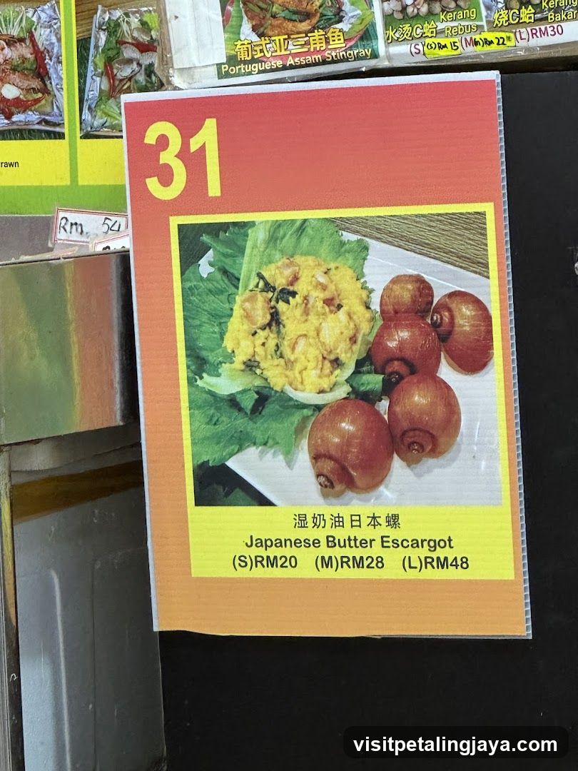 Japanese Butter Escargot Menu Card