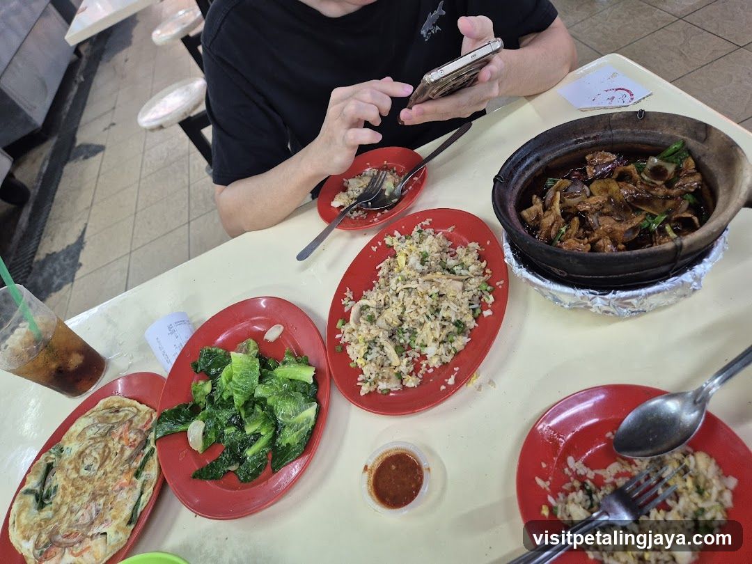 Dining at a casual eatery