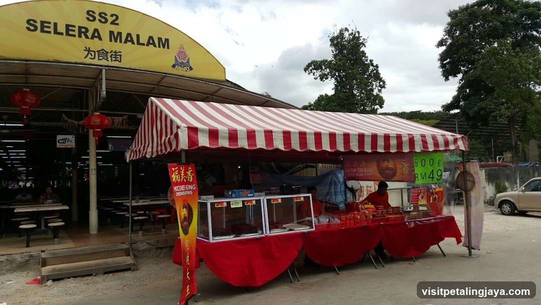 Food Stall with Red and White Canopy