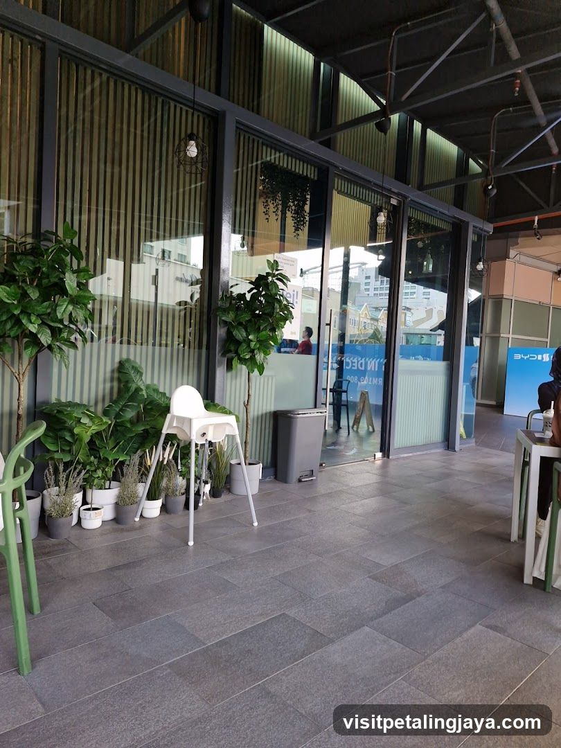 Modern Shop Entrance with Greenery