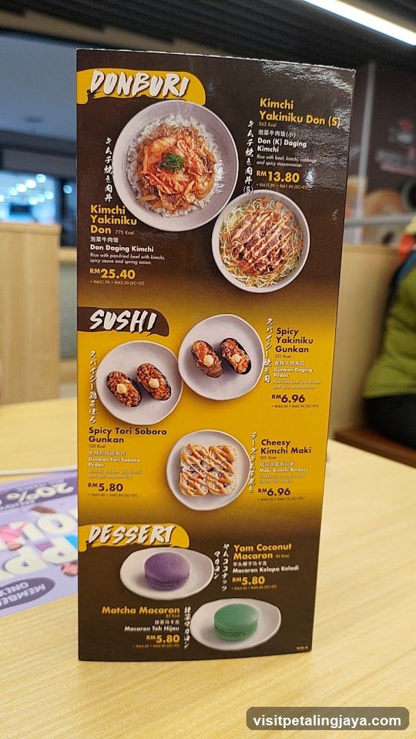 Donburi, Sushi & Dessert Menu Board