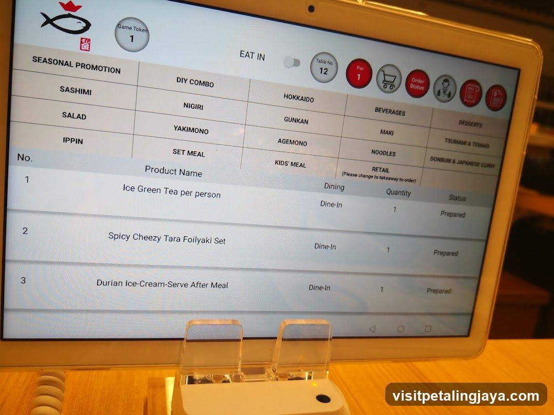 Sushi Restaurant Tablet Display