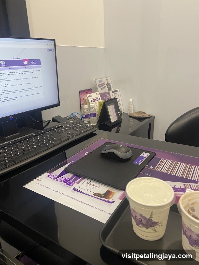 Office Desk Setup with Tea Cups