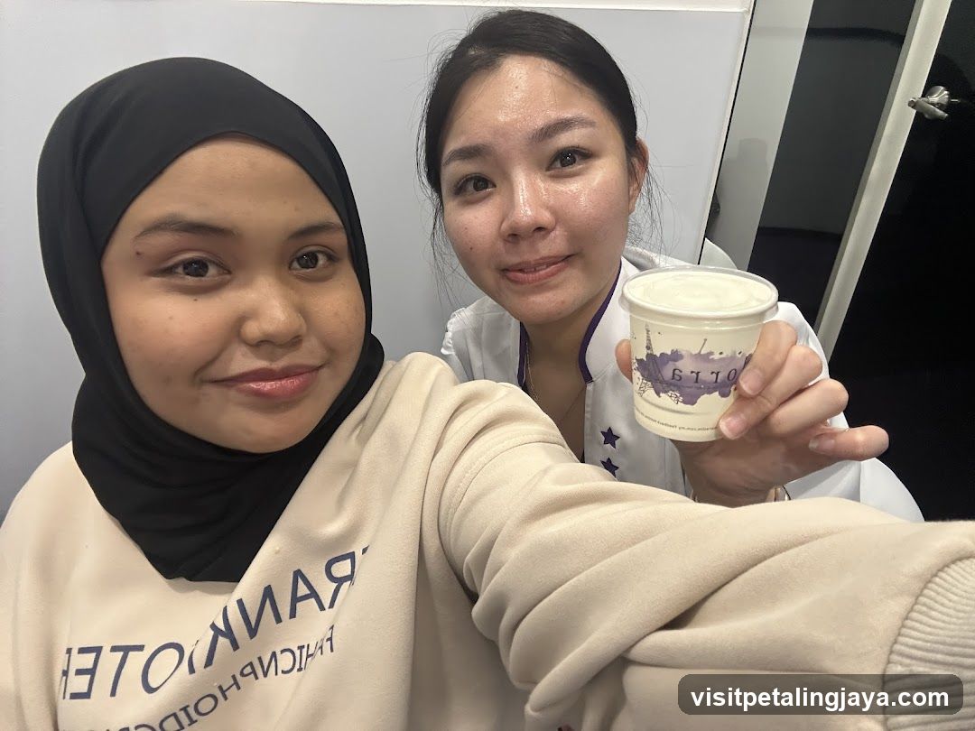 Selfie with ice cream cup