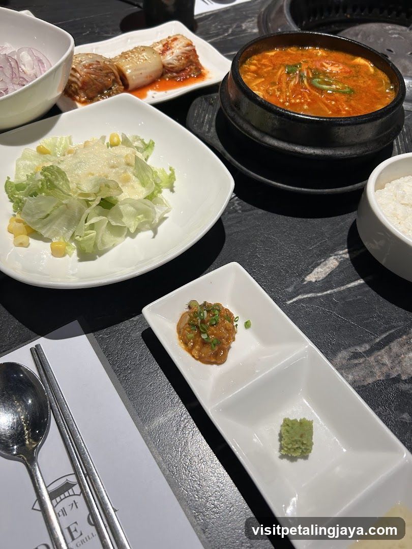 Korean Table Setting with Side Dishes