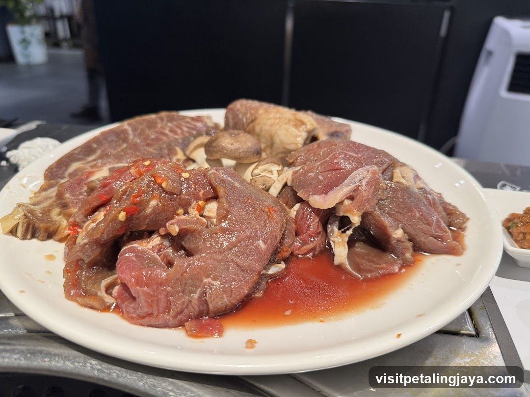 Raw Beef Slices with Seasoning