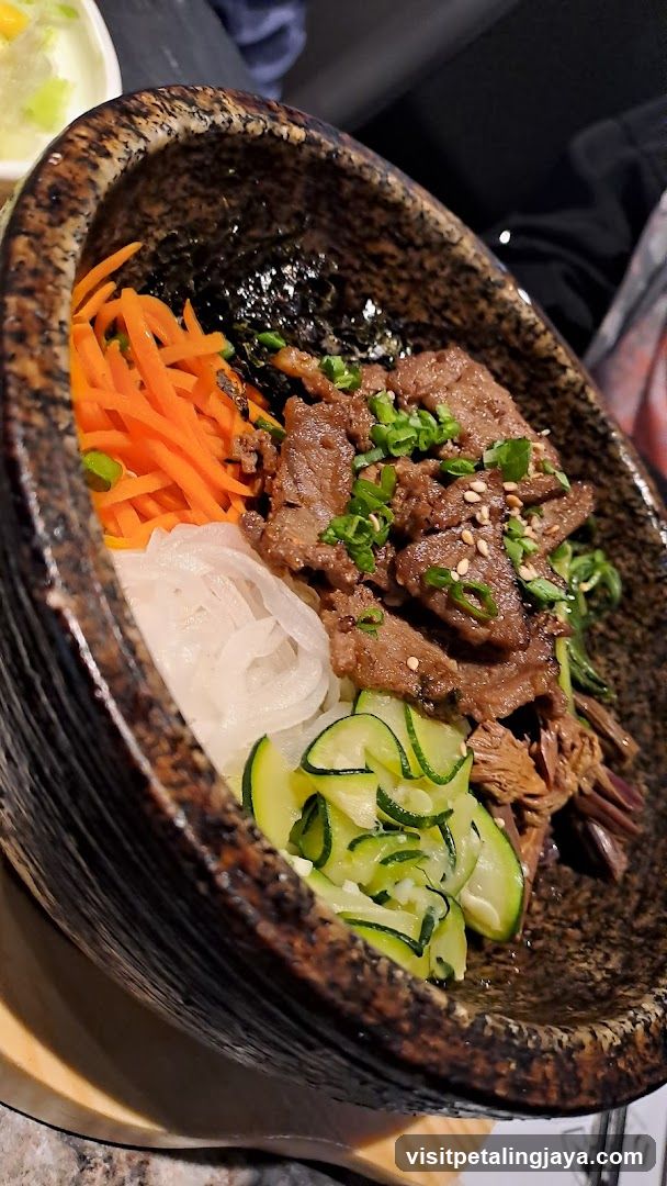 Bowl of Korean-style beef rice with vegetables
