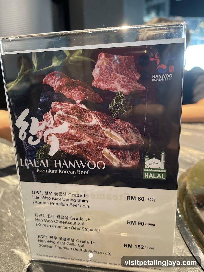 Halal Hanwoo Premium Korean Beef Menu