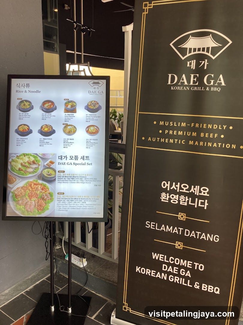 Korean Grill & BBQ Restaurant Signage and Menu Display