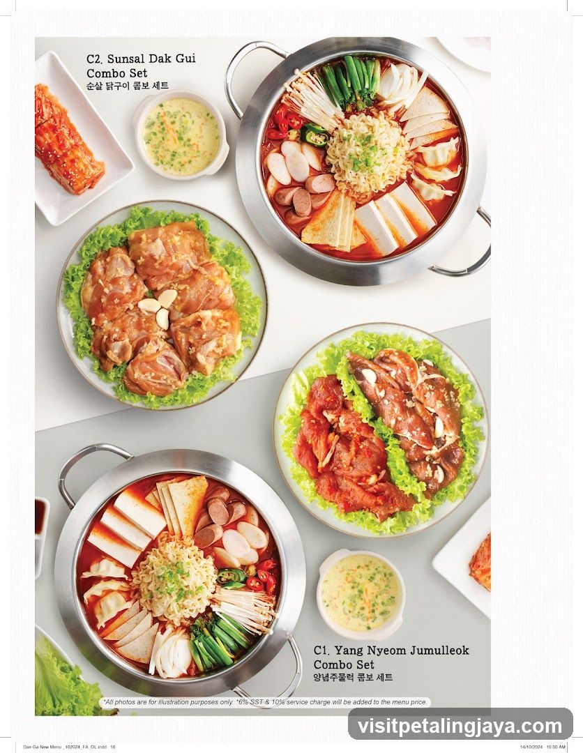 Korean Hot Pot Combo Set Menu