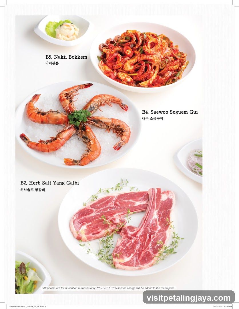 Korean Dish Menu Display