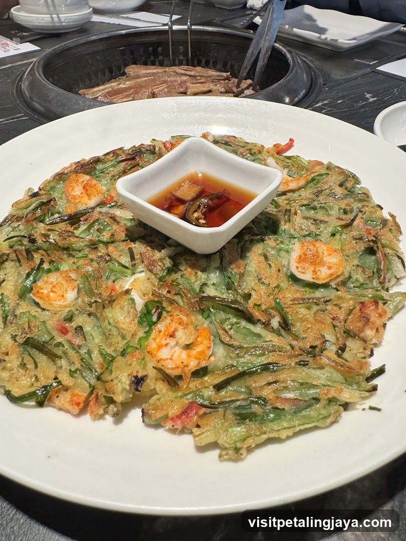 Korean Vegetable Pancake with Shrimp