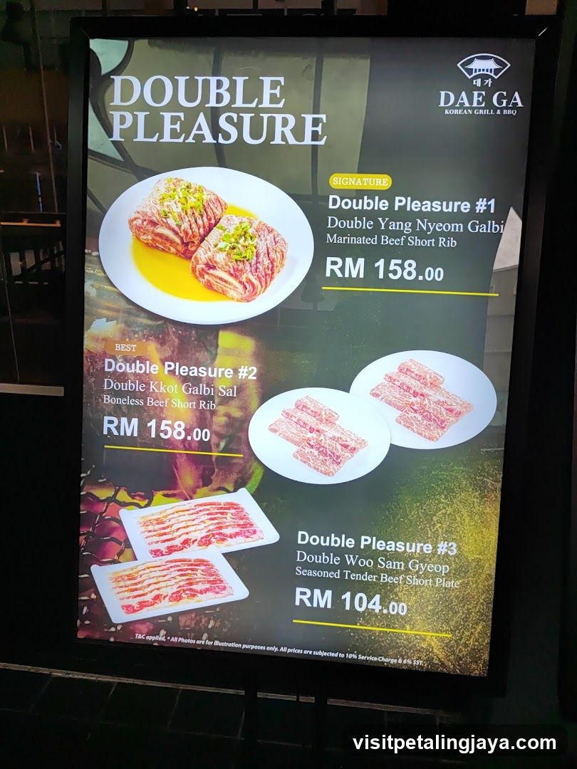 Double Pleasure Menu Board