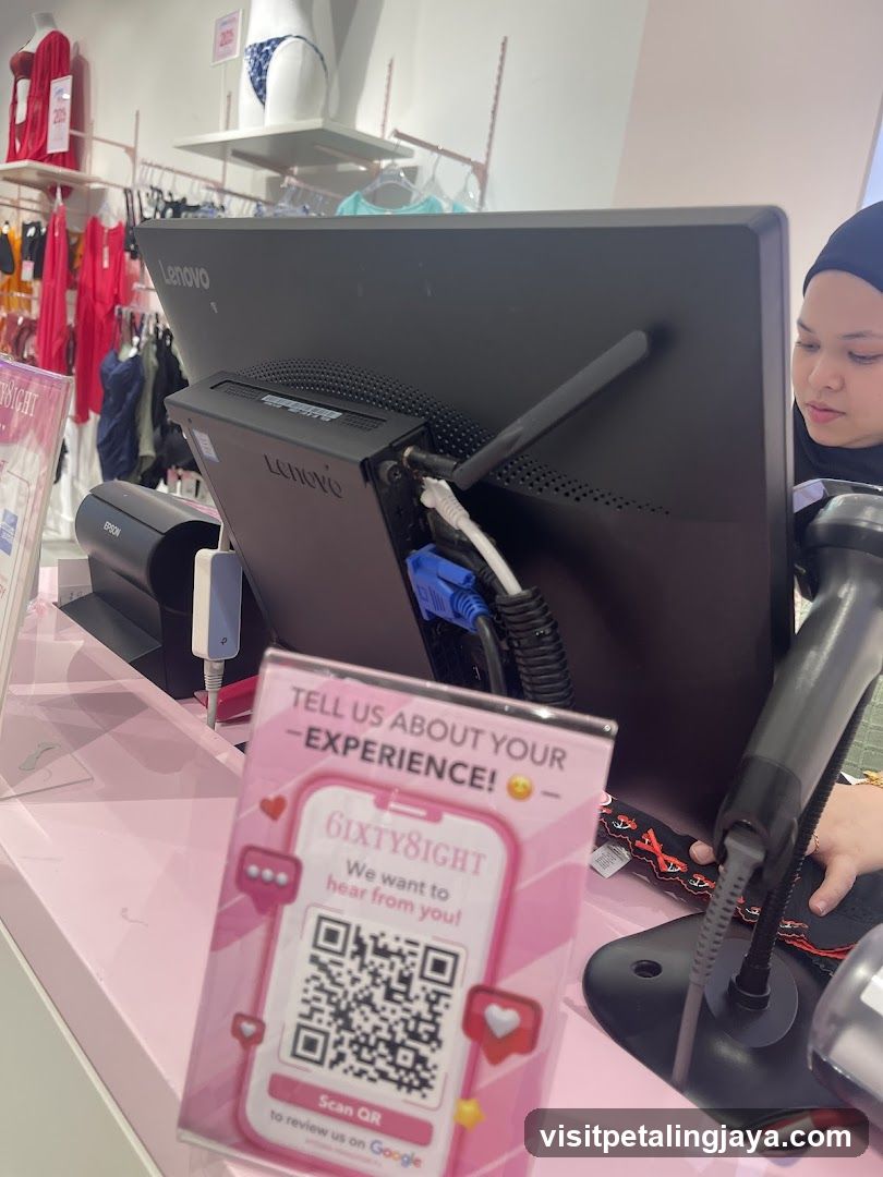 Retail Store Interior with Feedback QR Card