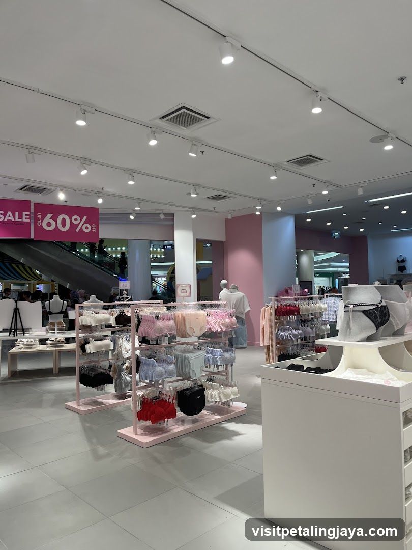 Lingerie Store Interior with Sale Signage