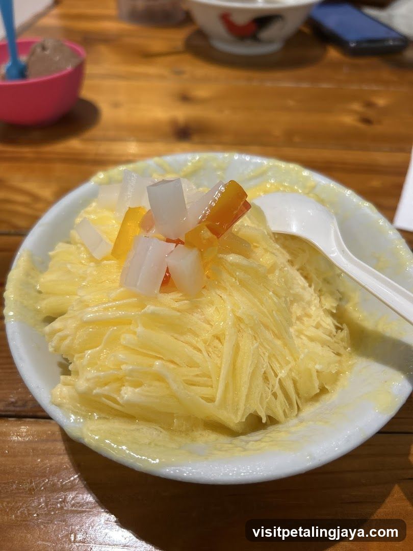 Shaved Ice Dessert with Fruit Topping