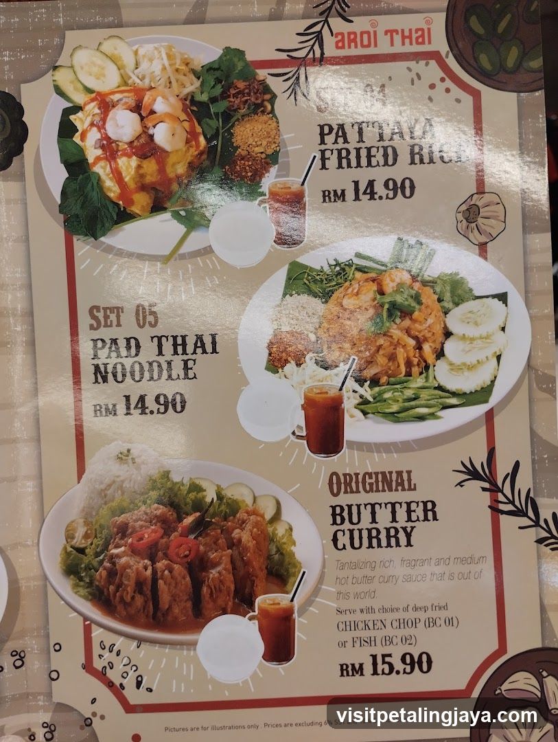 Aroi Thai Menu Page
