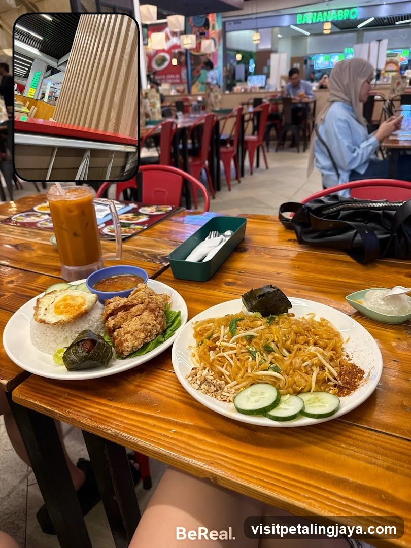 Food at a mall food court