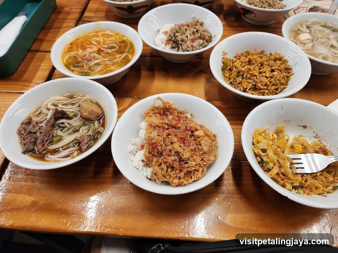 Food Spread on Wooden Table