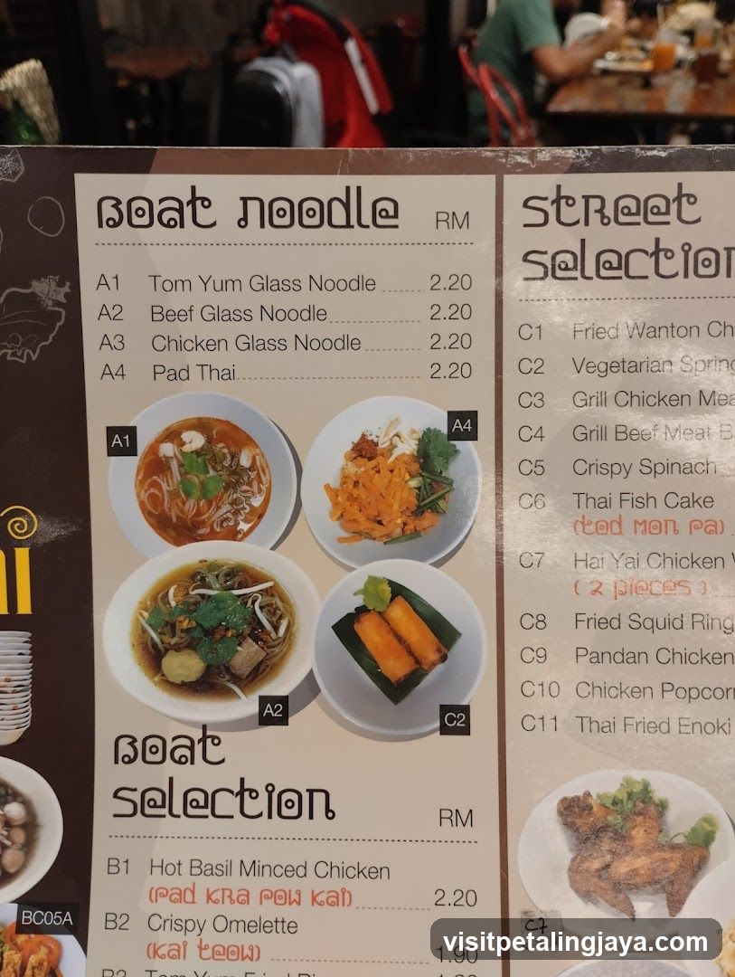 Boat Noodle & Street Selection Menu